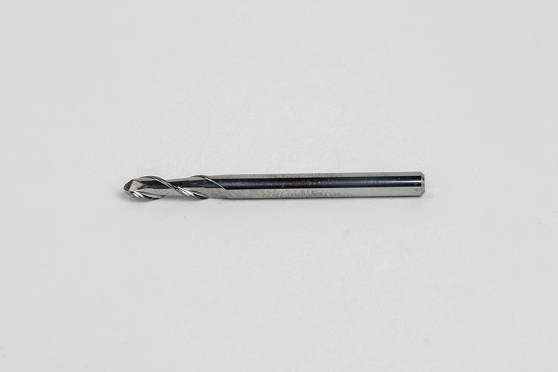 Haas 1/8" Dia. Carbide Ball End Mill, 2 Flute, Uncoated, 1/8" Smooth Shank x 3/8" LOC, HSAM1