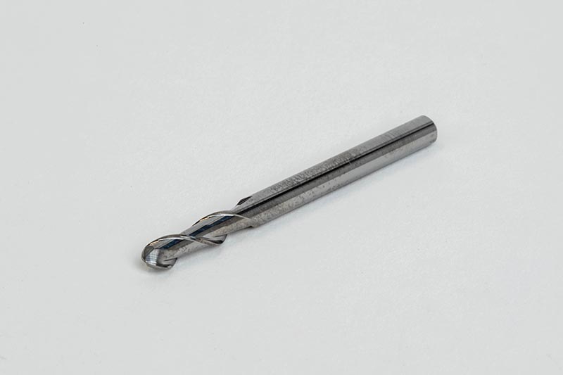 Haas 1/8" Dia. Carbide Ball End Mill, 2 Flute, Uncoated, 1/8" Smooth Shank x 3/8" LOC, HSAM1