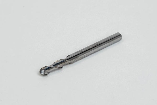 Haas 1/8" Dia. Carbide Ball End Mill, 2 Flute, Uncoated, 1/8" Smooth Shank x 3/8" LOC, HSAM1
