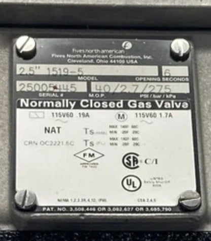 Fives North American 2.5” 1519-5 Solenoid Valve
